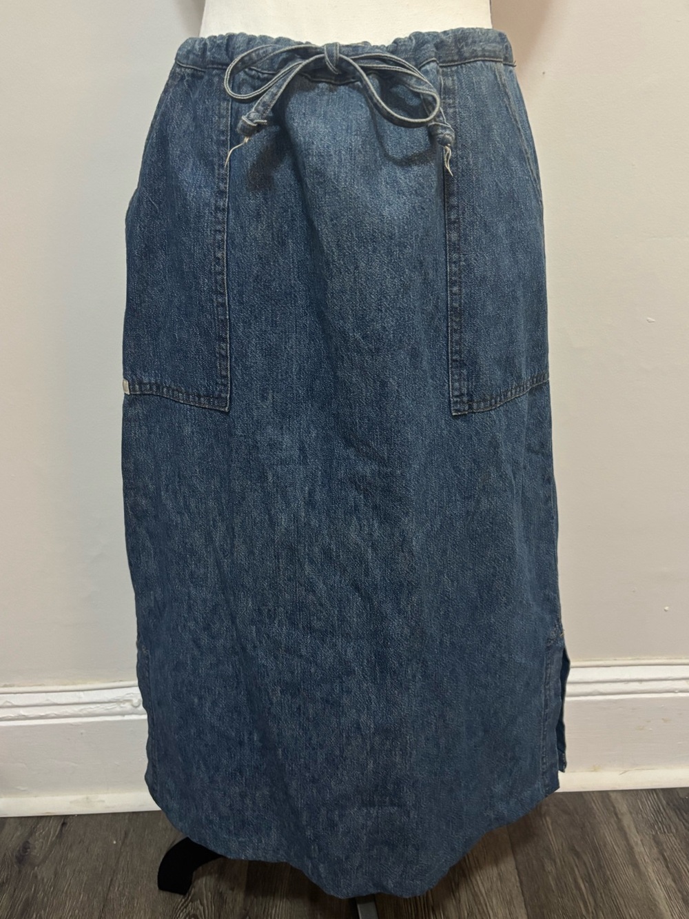 denim vintage maxi skirt